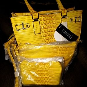 4 Piece Croc Embossed Vegan Leather Purse Set